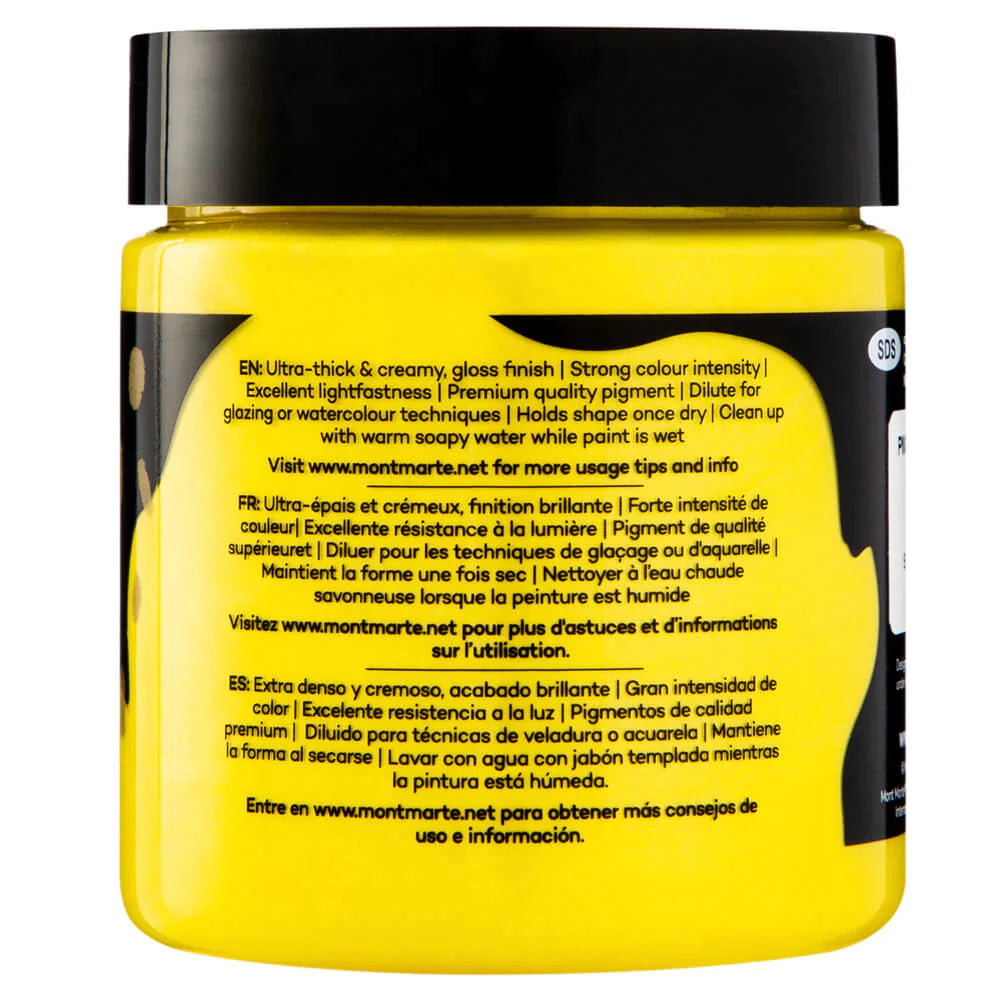 Mont Marte Mont Martee Dimension Acrylic Paint Pearl Yellow Mid 250Ml Pot