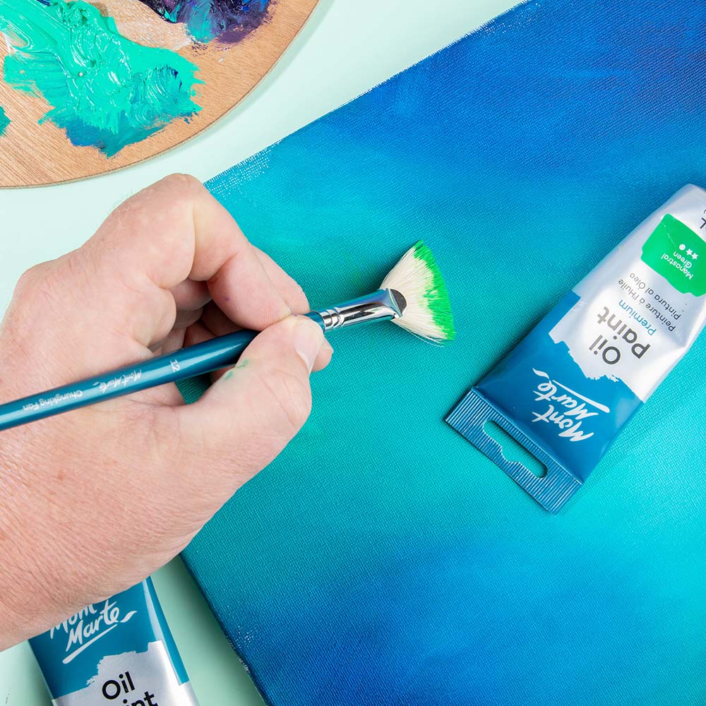 Mont Marte Mont Martee Premium Artist Brush Chungking Fan 12 Painting Oil Acrylic