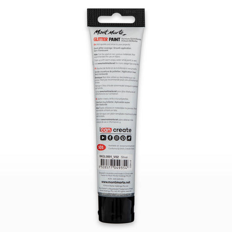 Mont Marte Mont Martee Kids Glitter Paint 75Ml Silver