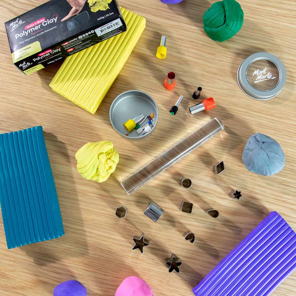 Mont Marte Mont Martee Make N Bake Polymer Clay 400G Block Lemon Yellow