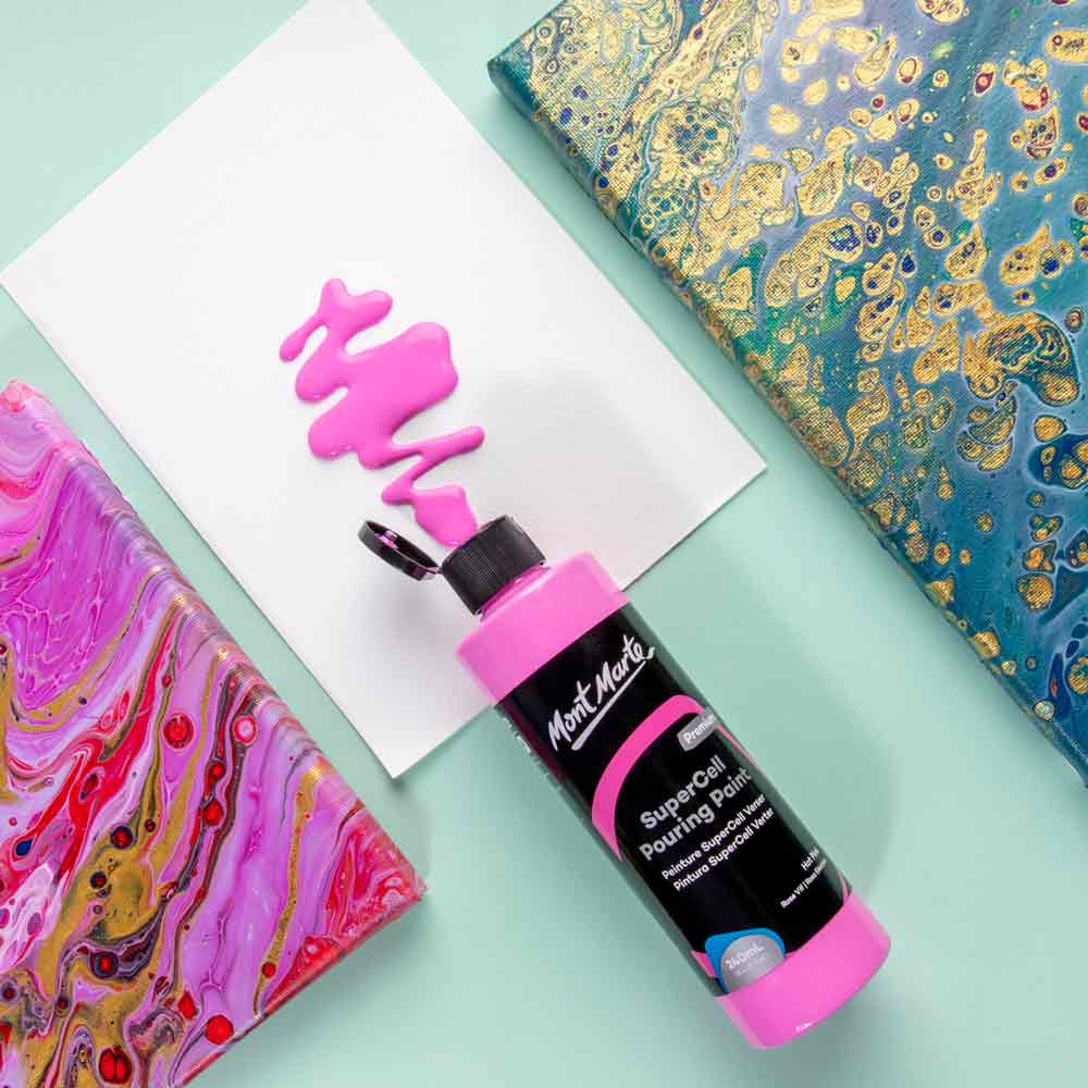 Mont Marte Mont Martee Supercell Pouring Paint 240Ml Bottle Hot Pink