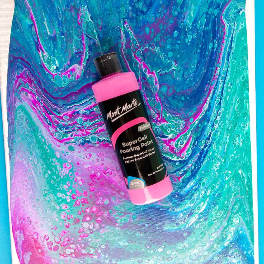 Mont Marte Mont Martee Supercell Pouring Paint 240Ml Bottle Hot Pink