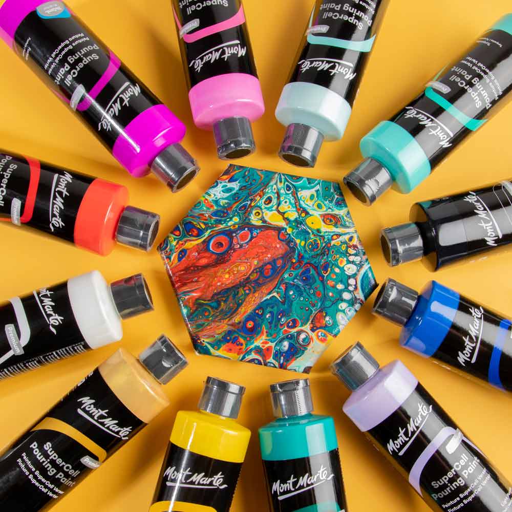 Mont Marte Mont Martee Supercell Pouring Paint 240Ml Bottle Hot Pink