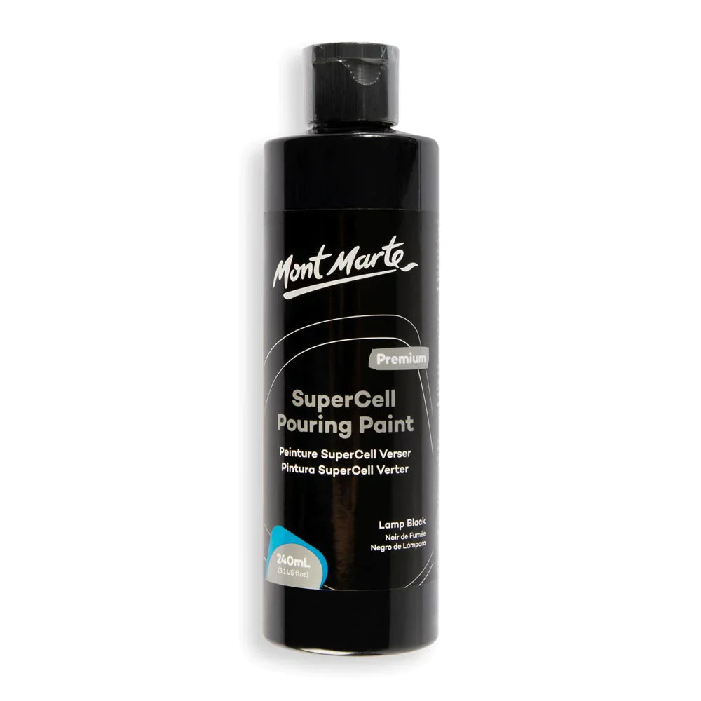 Mont Marte Supercell Pouring Paint 240Ml - Lamp Black