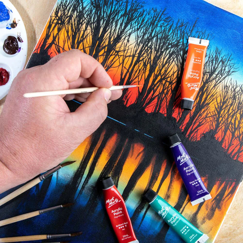 Mont Marte Mont Martee Discovery Taklon Brush Combination Set 12 Pc