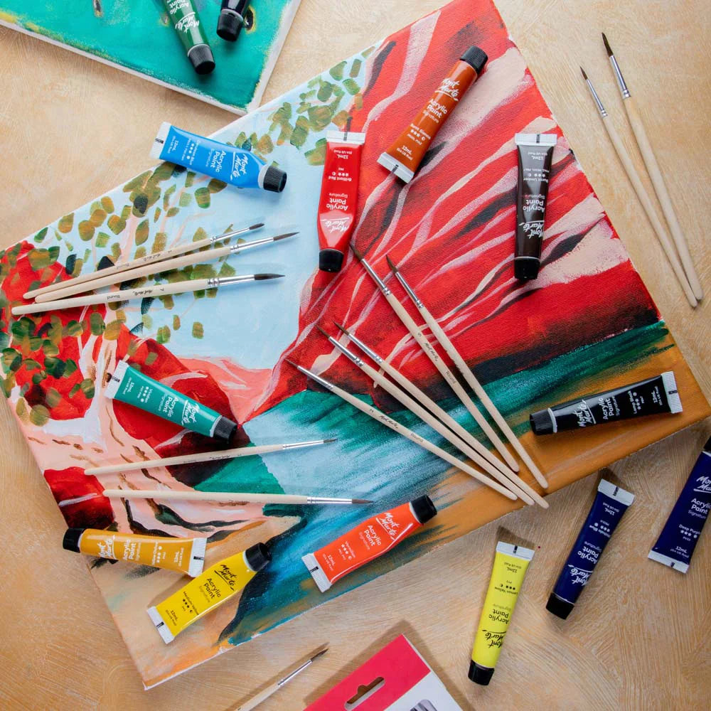 Mont Marte Mont Martee Discovery Taklon Brush Combination Set 12 Pc