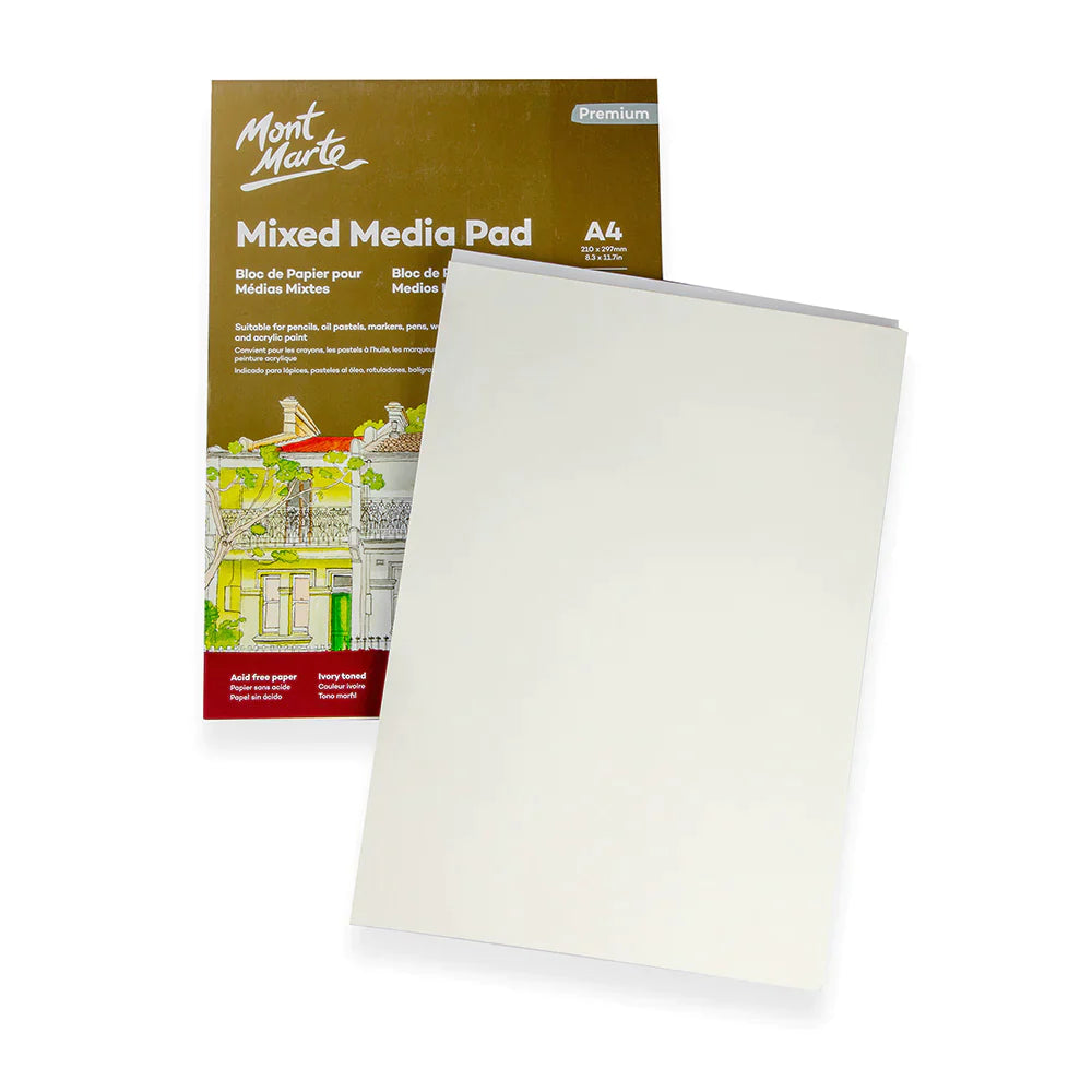 Mont Marte Mont Martee Mixed Media Pad 300Gsm A4 15 Sheets
