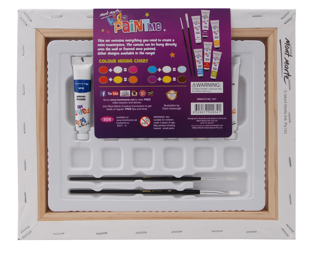 Mont Marte Kids Paint Me Canvas Set 10Pc