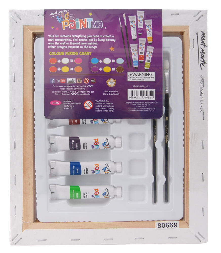 Mont Marte Kids Paint Me Canvas Set 10Pc