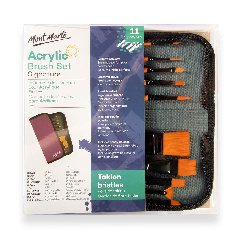 Mont Marte Acrylic Brush Set Signature 11Pcs