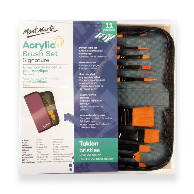 Mont Marte Acrylic Brush Set Signature 11Pcs
