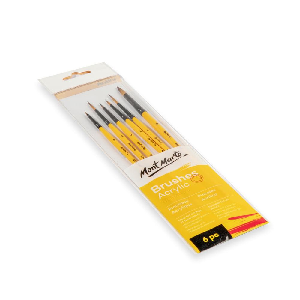 Mont Marte Brush Set Gallery Acrylic 6Pcs - product view 4