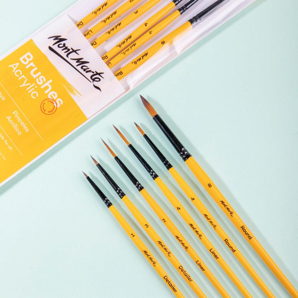 Mont Marte Brush Set Gallery Acrylic 6Pcs - product view 2