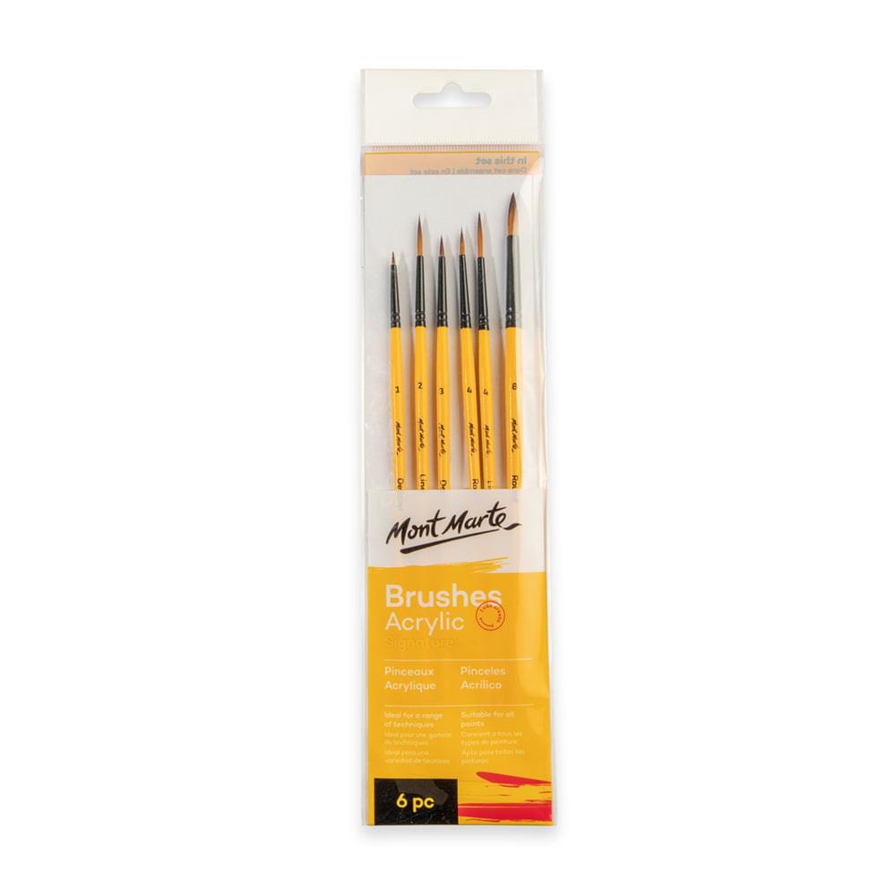 Mont Marte Brush Set Gallery Acrylic 6Pcs - product view 1