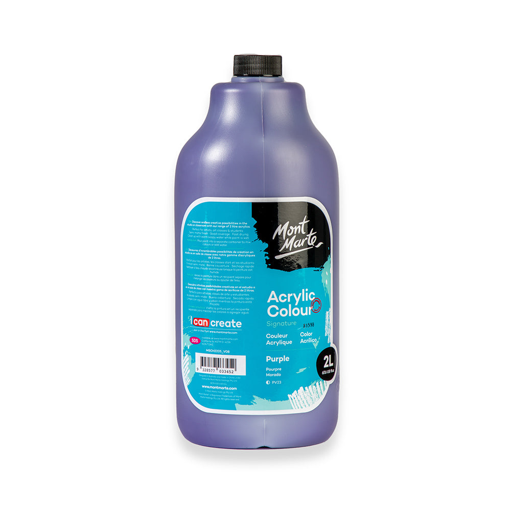 Mont Marte Acrylic Colour Paint Signature 2L 67 6 Us Fl Oz Bottle Purple