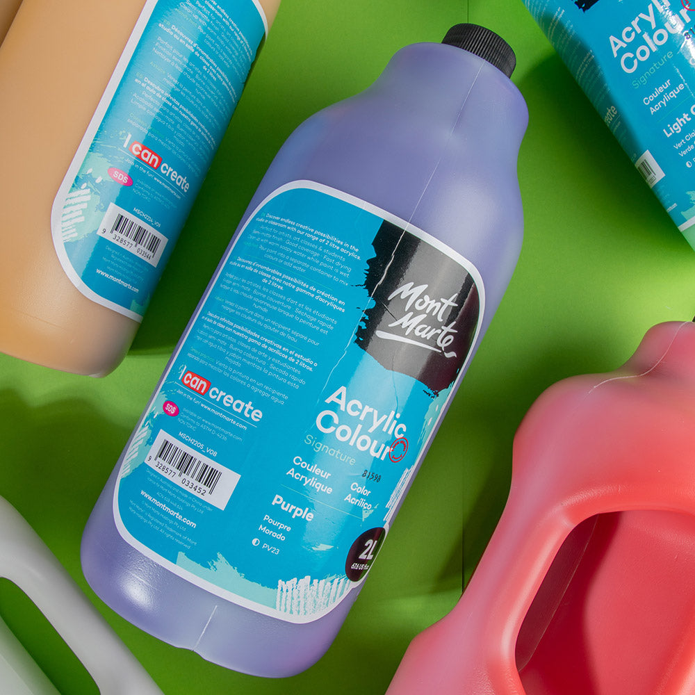 Mont Marte Acrylic Colour Paint Signature 2L 67 6 Us Fl Oz Bottle Purple