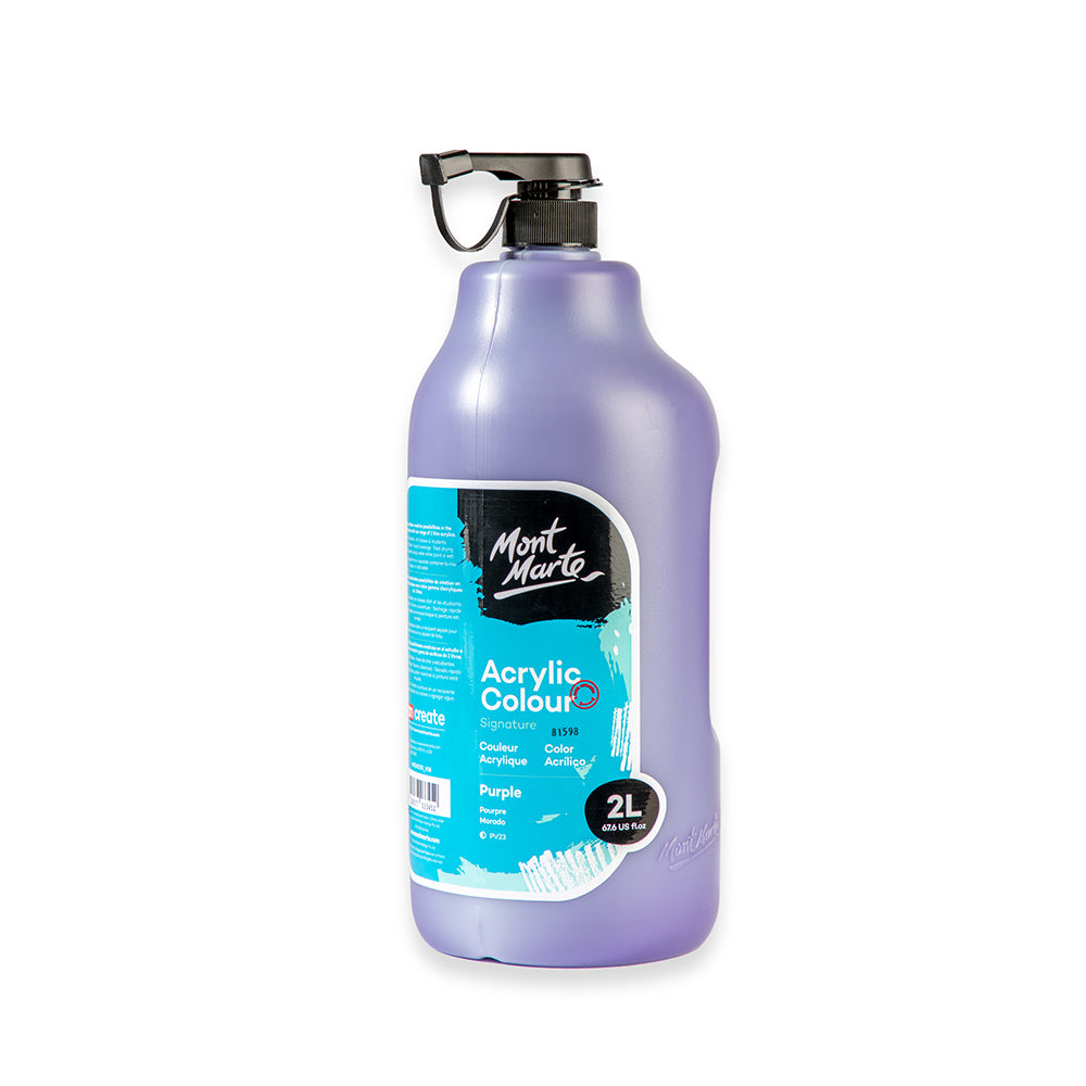Mont Marte Acrylic Colour Paint Signature 2L 67 6 Us Fl Oz Bottle Purple