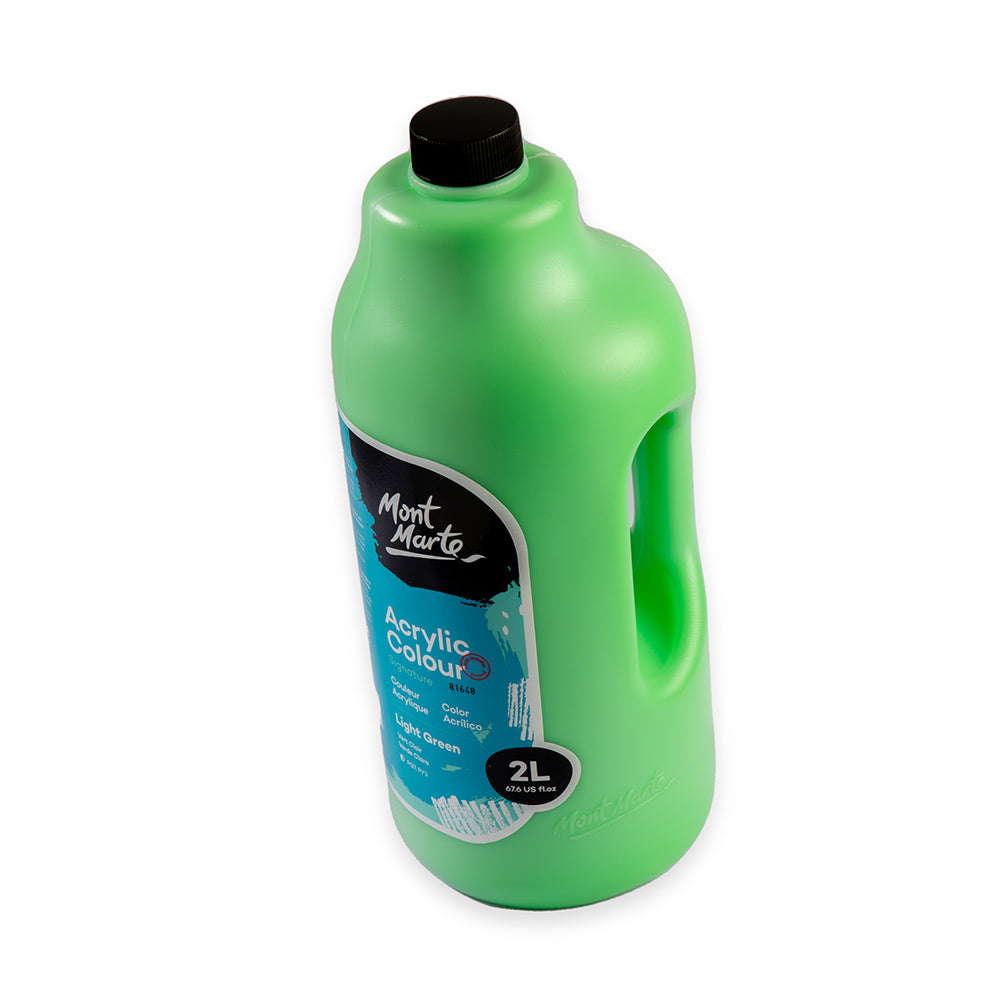 Mont Marte Acrylic Colour Paint Signature 2L 67 6 Us Fl Oz Bottle Light Green