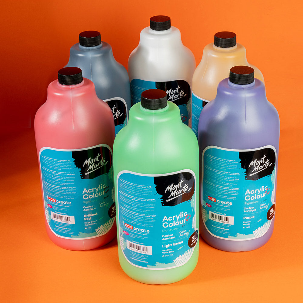 Mont Marte Acrylic Colour Paint Signature 2L 67 6 Us Fl Oz Bottle Light Green