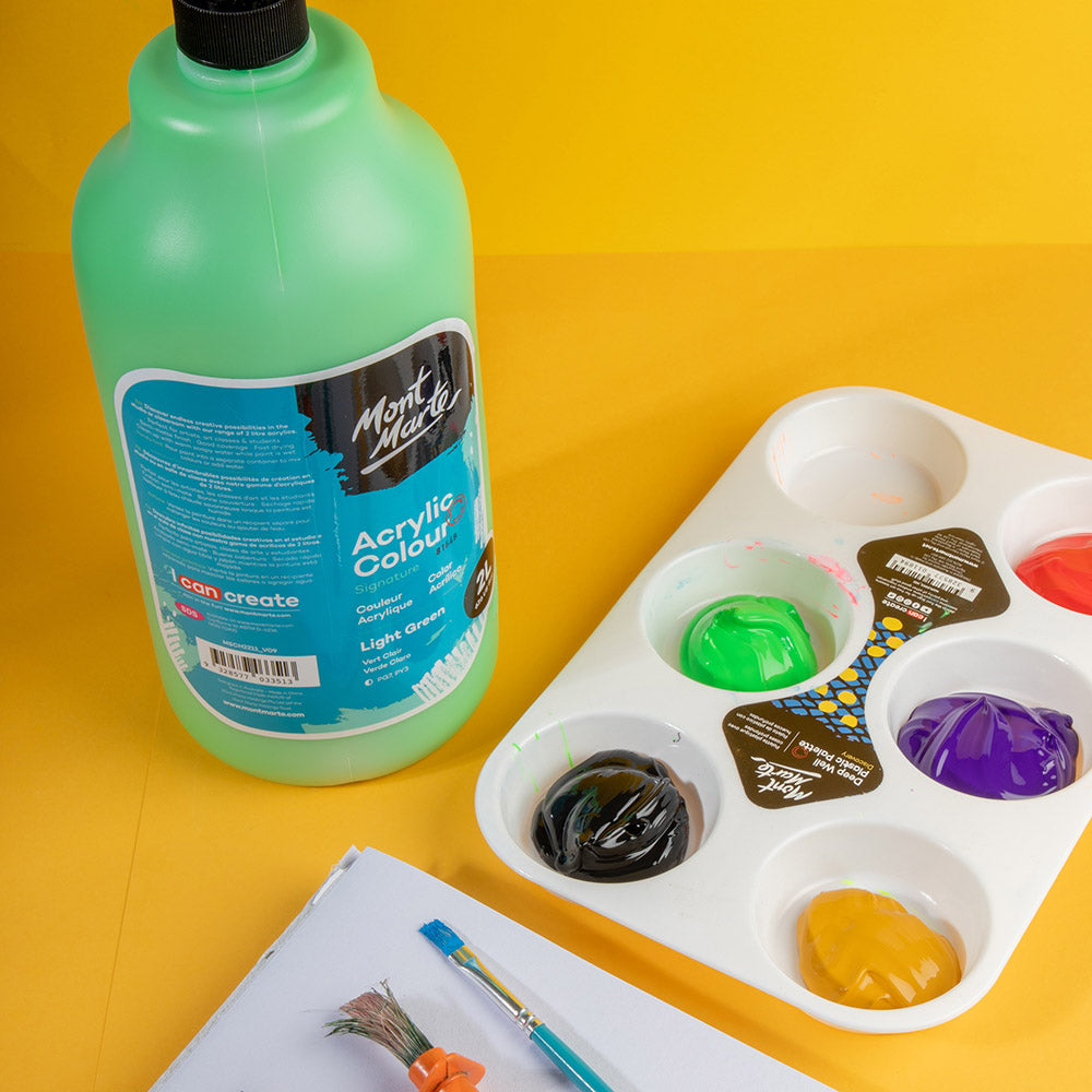 Mont Marte Acrylic Colour Paint Signature 2L 67 6 Us Fl Oz Bottle Light Green