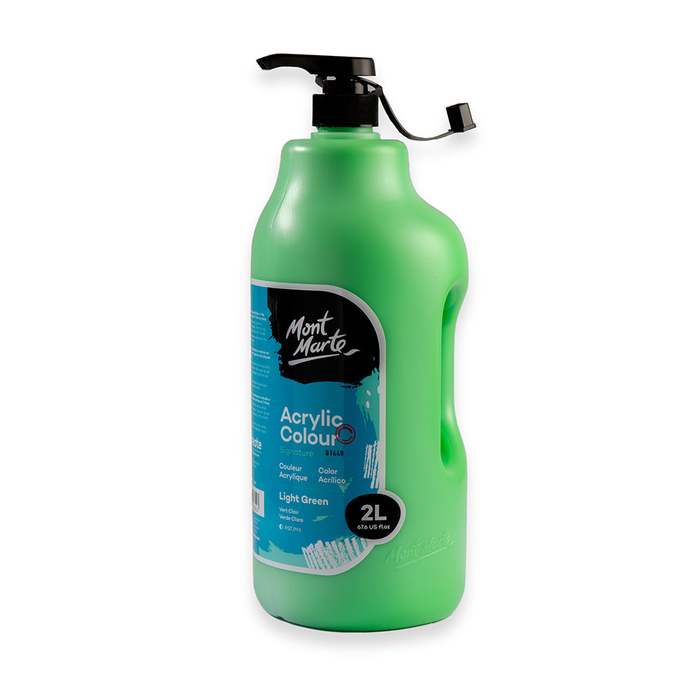 Mont Marte Acrylic Colour Paint Signature 2L 67 6 Us Fl Oz Bottle Light Green