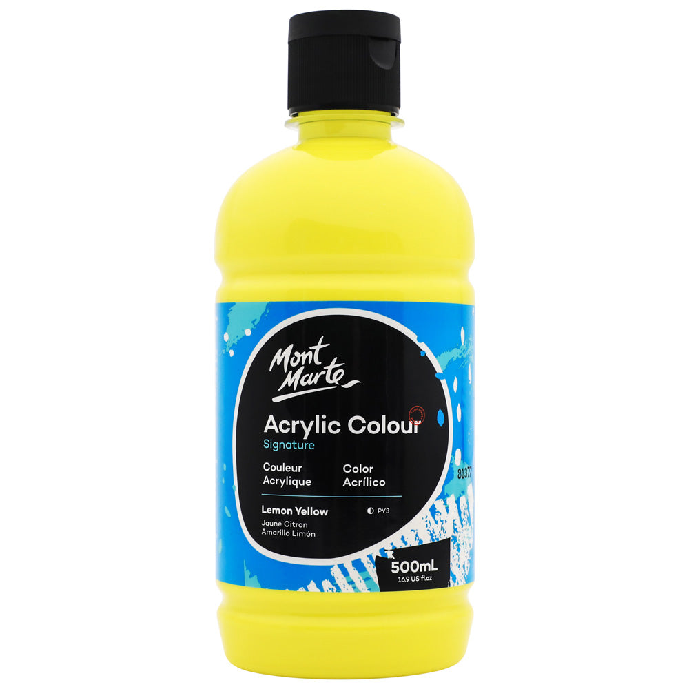 Mont Marte Acrylic Colour Signature 500ml - Lemon Yellow