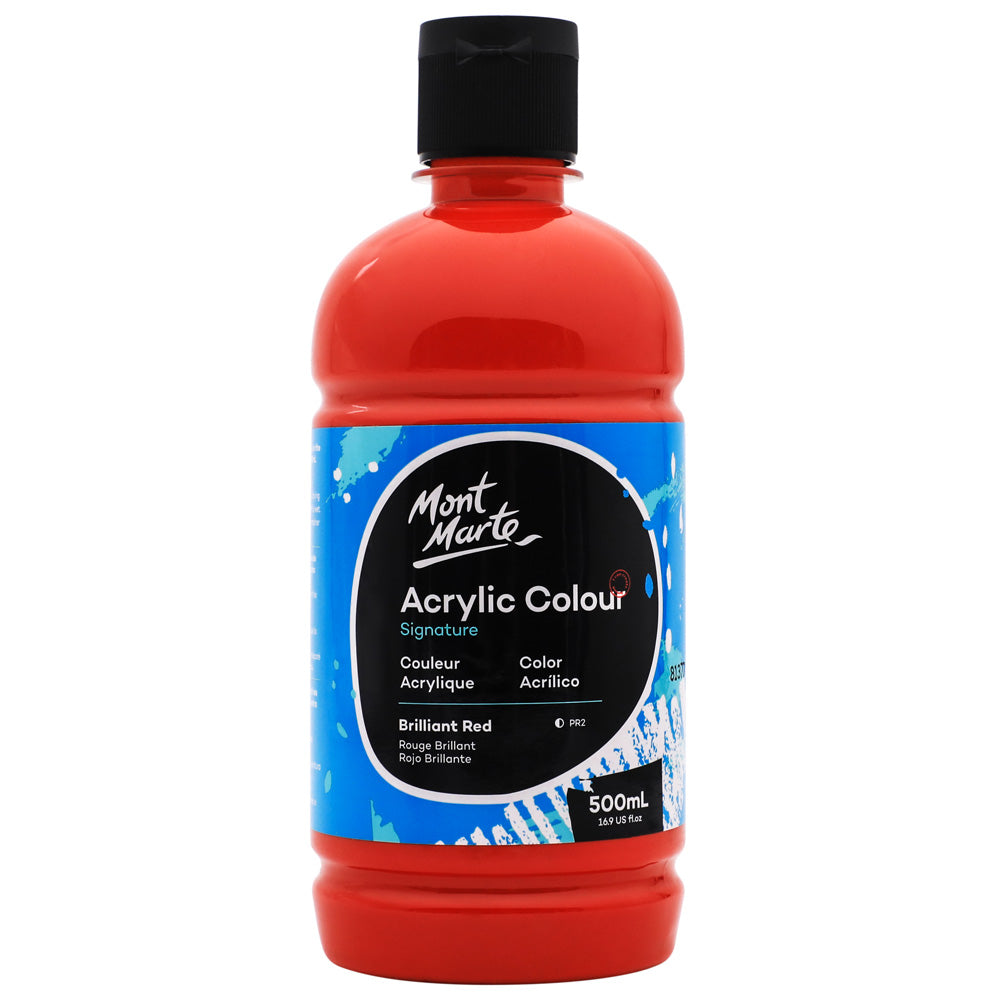 Mont Marte Acrylic Colour Signature 500ml - Brilliant Red
