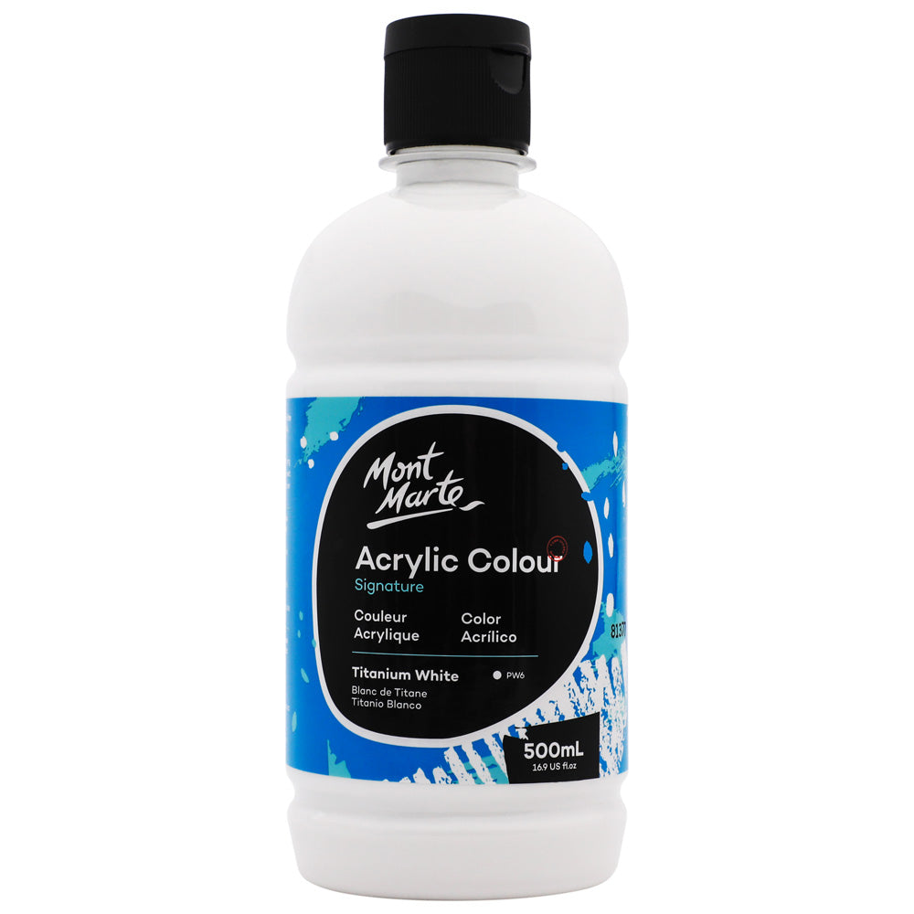 Mont Marte Acrylic Colour Signature 500ml - Titanium White