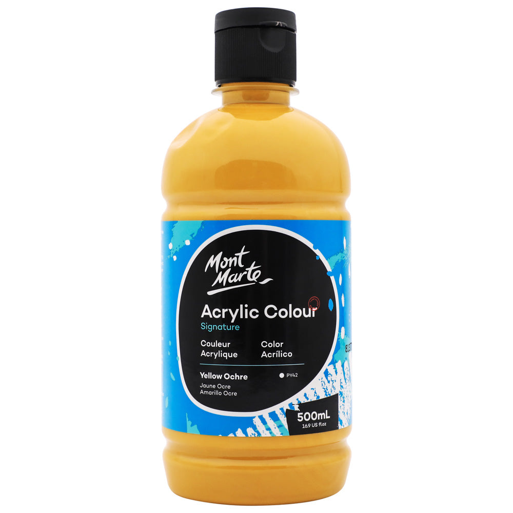 Mont Marte Acrylic Colour Signature 500ml - Yellow Ochre