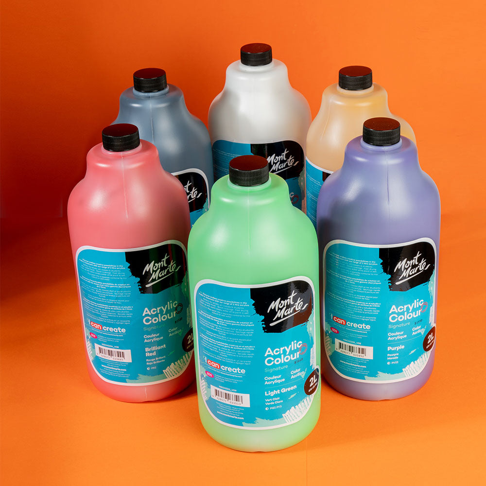 Mont Marte Acrylic Colour Paint Signature 2L 67 6 Us Fl Oz Bottle Black