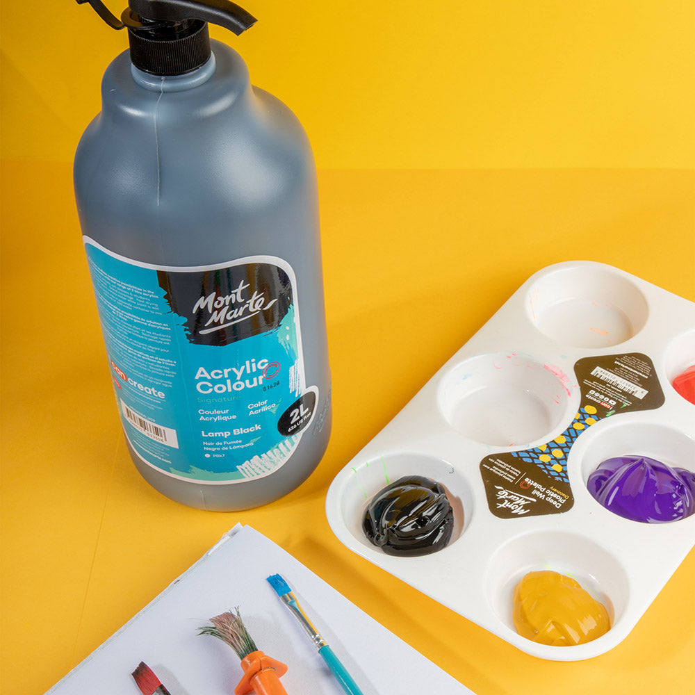 Mont Marte Acrylic Colour Paint Signature 2L 67 6 Us Fl Oz Bottle Black