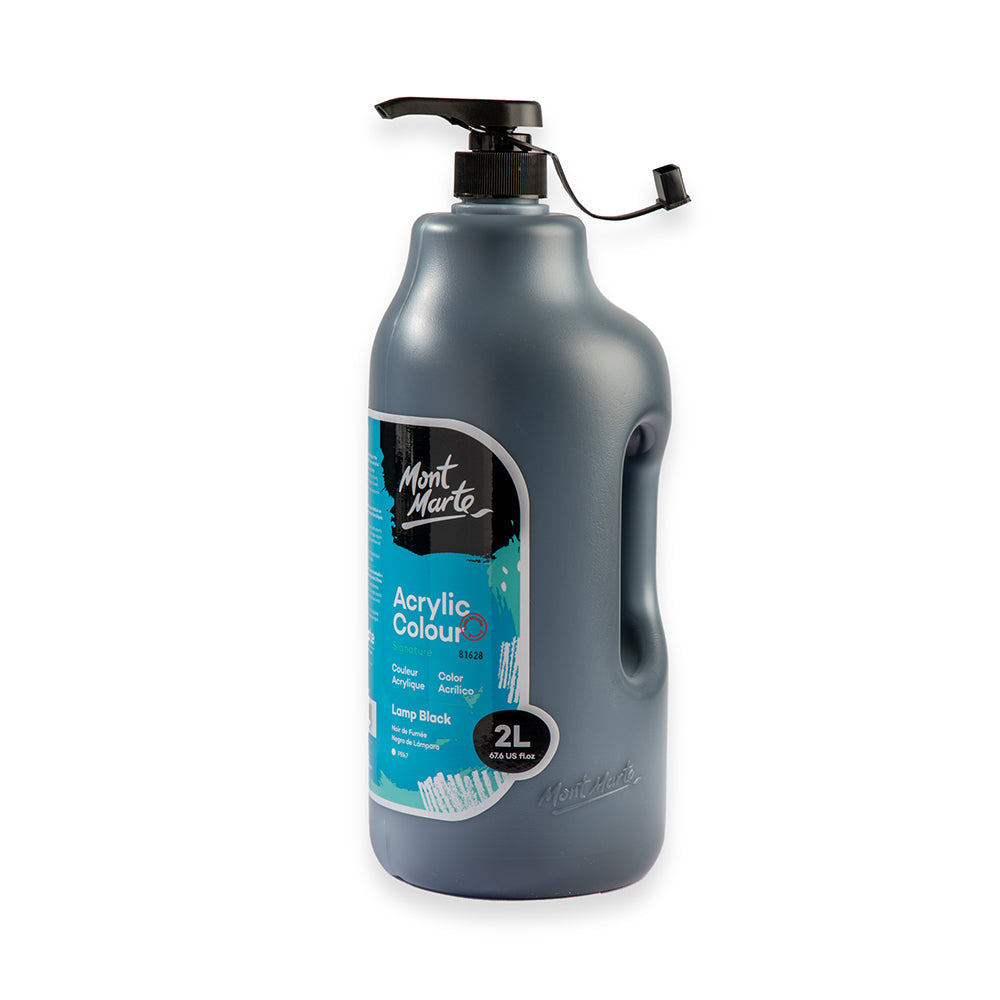 Mont Marte Acrylic Colour Paint Signature 2L 67 6 Us Fl Oz Bottle Black