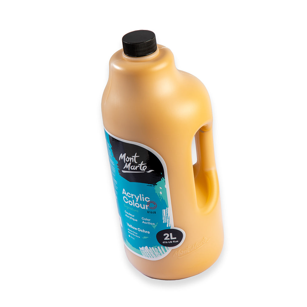 Mont Marte Acrylic Colour Paint Signature 2L 67 6 Us Fl Oz Bottle Yellow Ochre