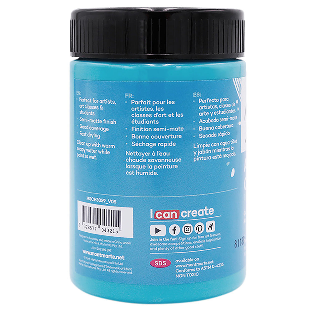 Mont Marte Acrylic Colour Paint Signature 300Ml 10 1 Us Fl Oz Turquoise