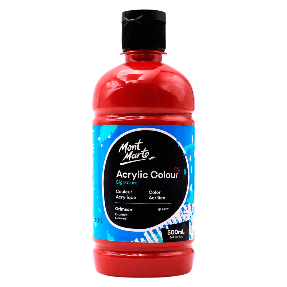 Mont Marte Acrylic Colour Signature 500ml - Crimson