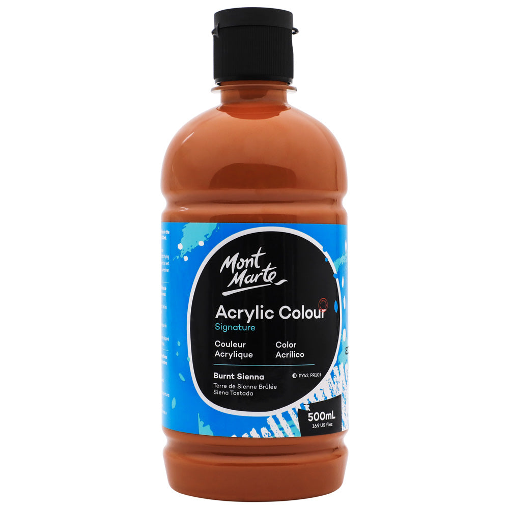 Mont Marte Acrylic Colour Signature 500ml - Burnt Sienna