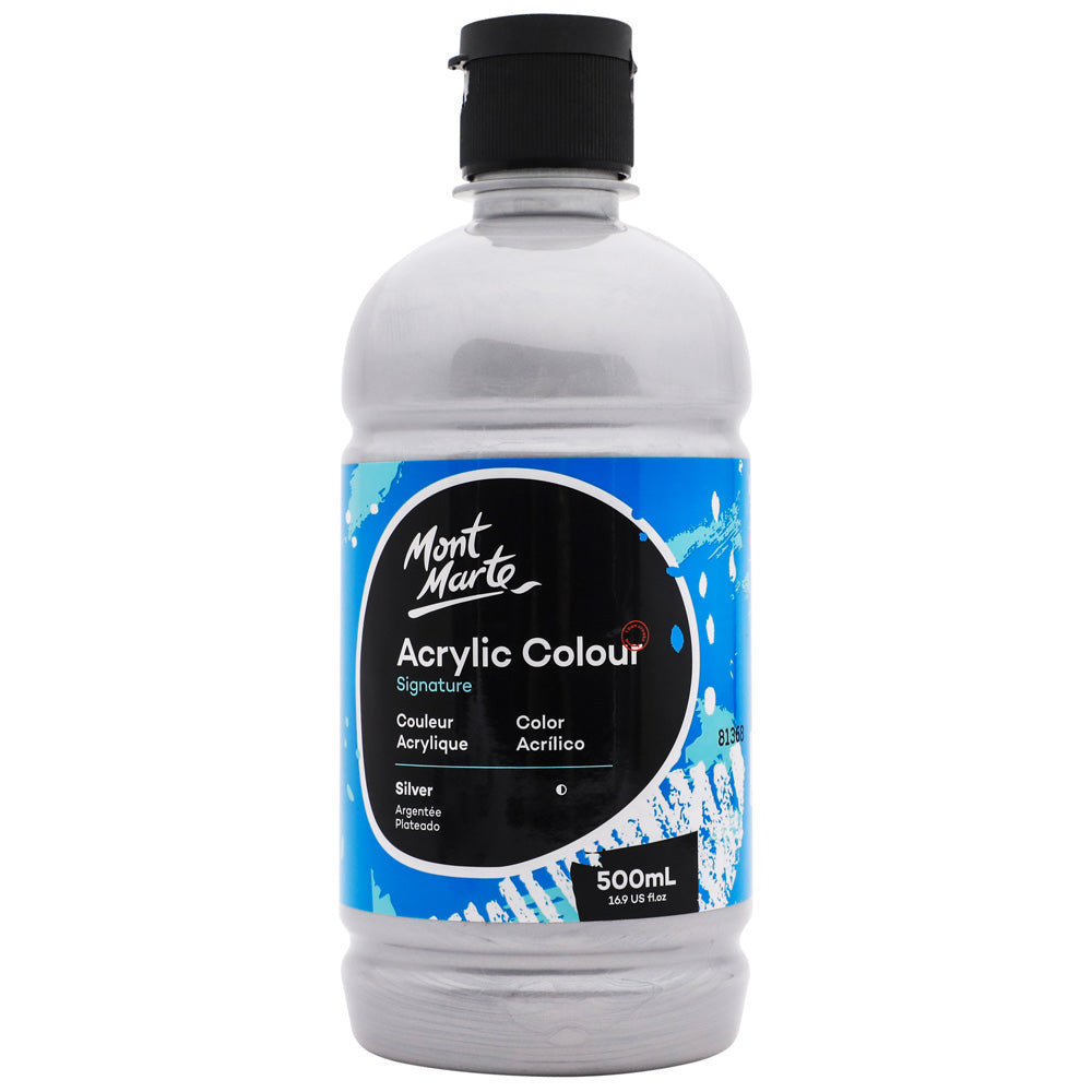 Mont Marte Acrylic Colour Signature 500ml - Silver