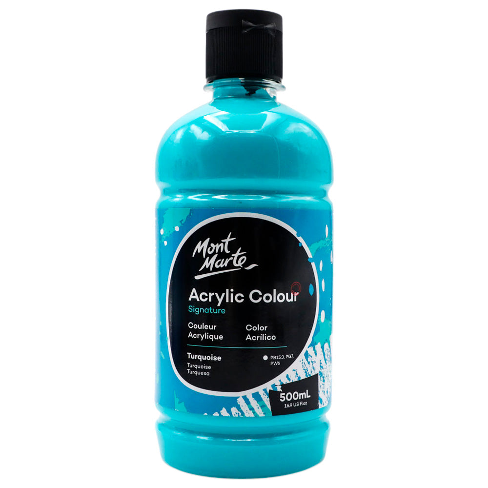 Mont Marte Acrylic Colour Signature 500ml - Turquoise
