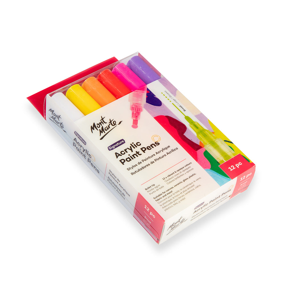 Mont Marte Acrylic Paint Pens Signature Broad Tip 12Pc