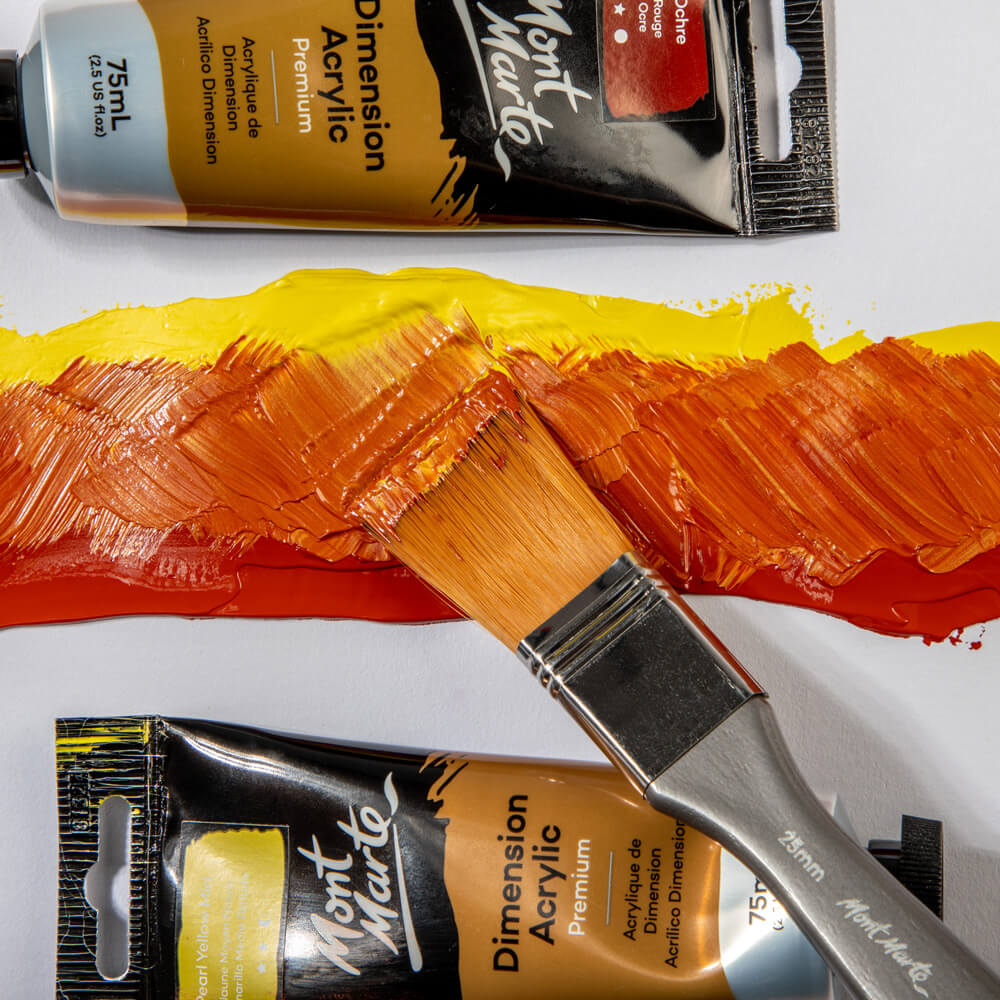 Mont Marte Artist Acrylic Brush Premium Taklon Flat Wide 25Mm