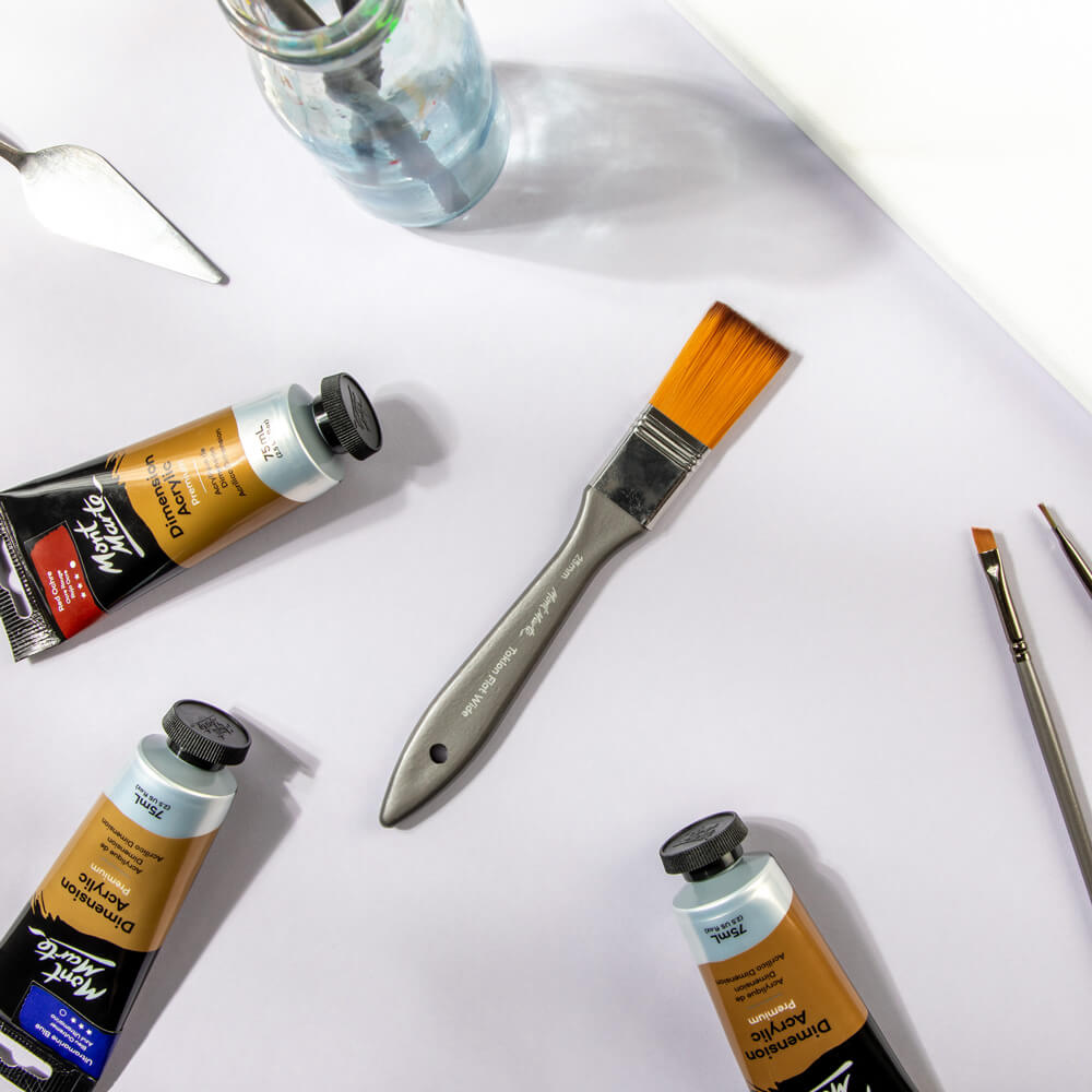 Mont Marte Artist Acrylic Brush Premium Taklon Flat Wide 25Mm