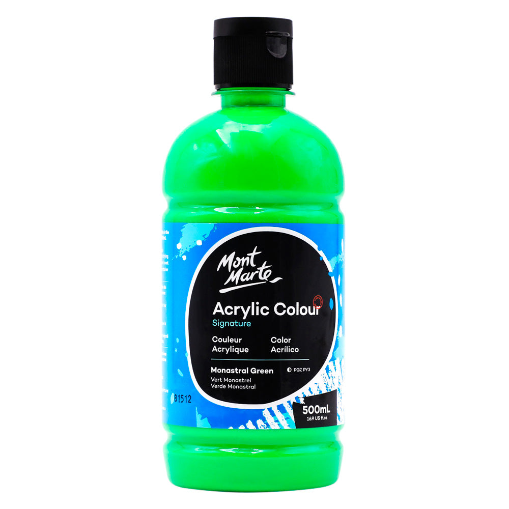Mont Marte Acrylic Colour Signature 500ml - Monastral Green