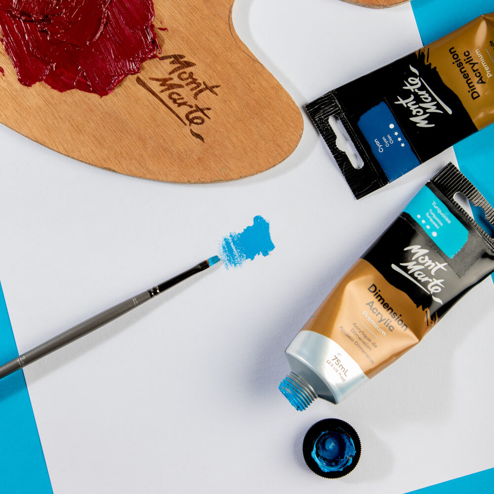 Mont Marte Artist Acrylic Brush Premium Taklon Angle 2