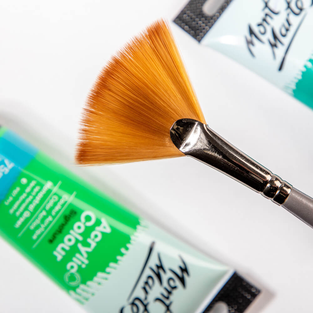 Mont Marte Artist Acrylic Brush Premium Taklon Fan 14