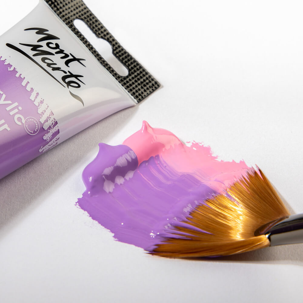 Mont Marte Artist Acrylic Brush Premium Taklon Fan 14