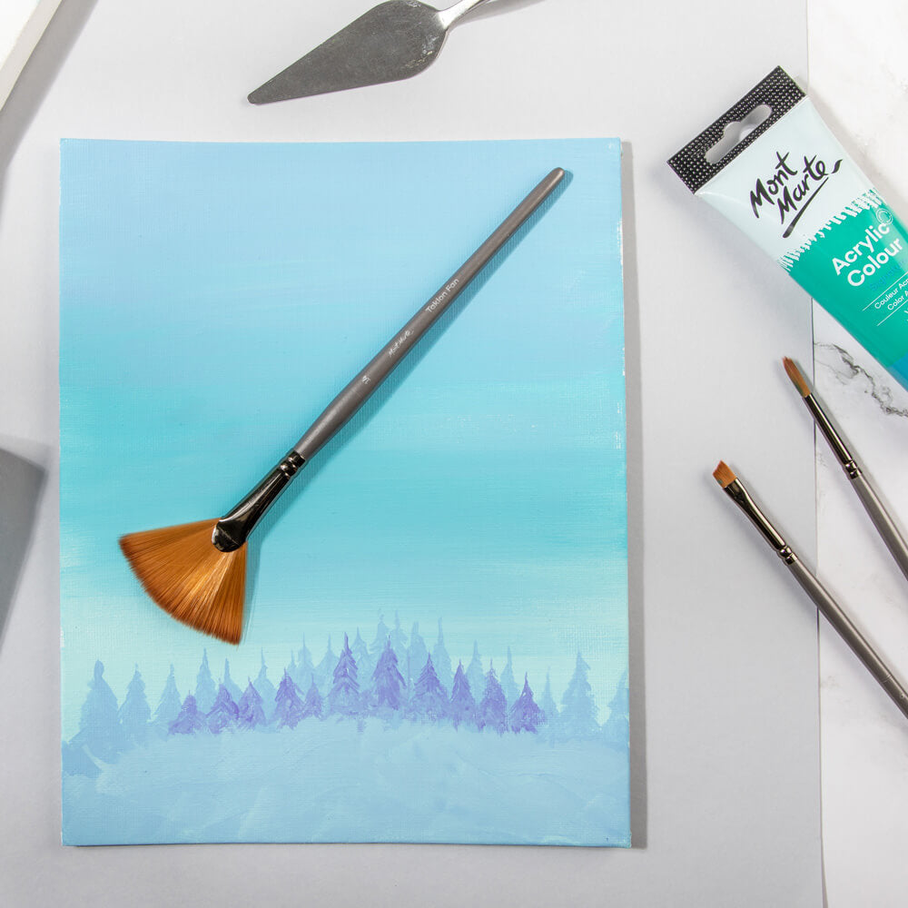Mont Marte Artist Acrylic Brush Premium Taklon Fan 14