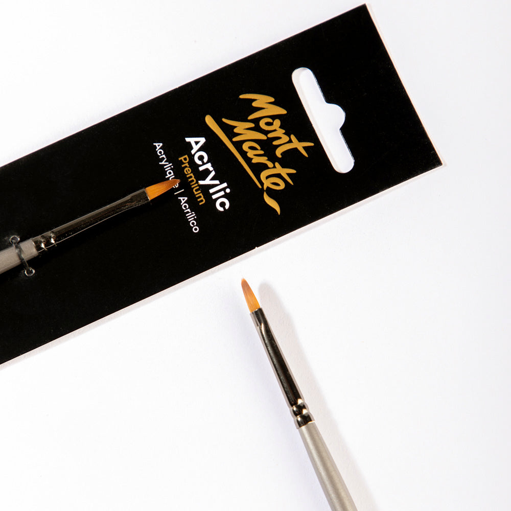 Mont Marte Artist Acrylic Brush Premium Taklon Filbert 2