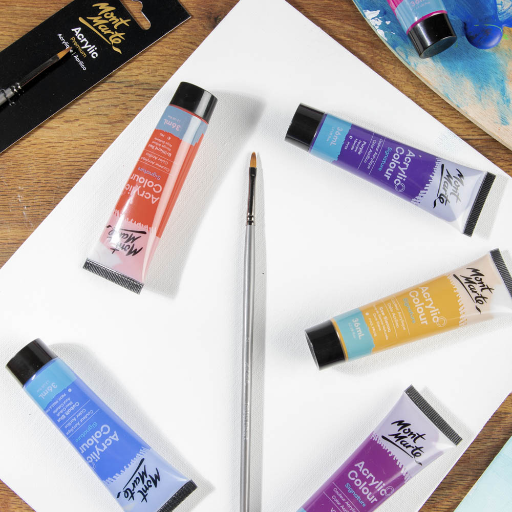 Mont Marte Artist Acrylic Brush Premium Taklon Filbert 2