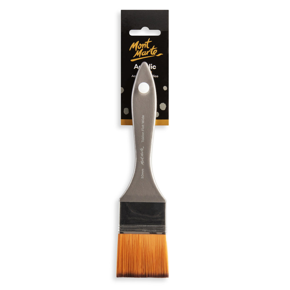 Mont Marte Artist Acrylic Brush Premium Taklon Flat Wide 50Mm (1.98In)
