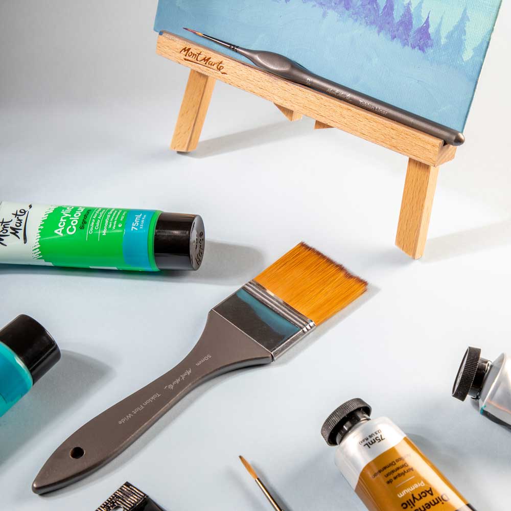 Mont Marte Artist Acrylic Brush Premium Taklon Flat Wide 50Mm 1 98In